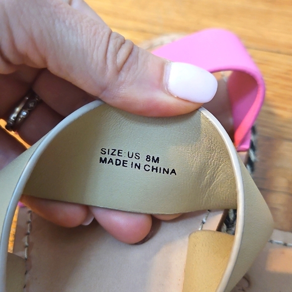 Kate Spade Idreena Double Band Espadrille Sandal Tan Pink 8 - Picture 5 of 6